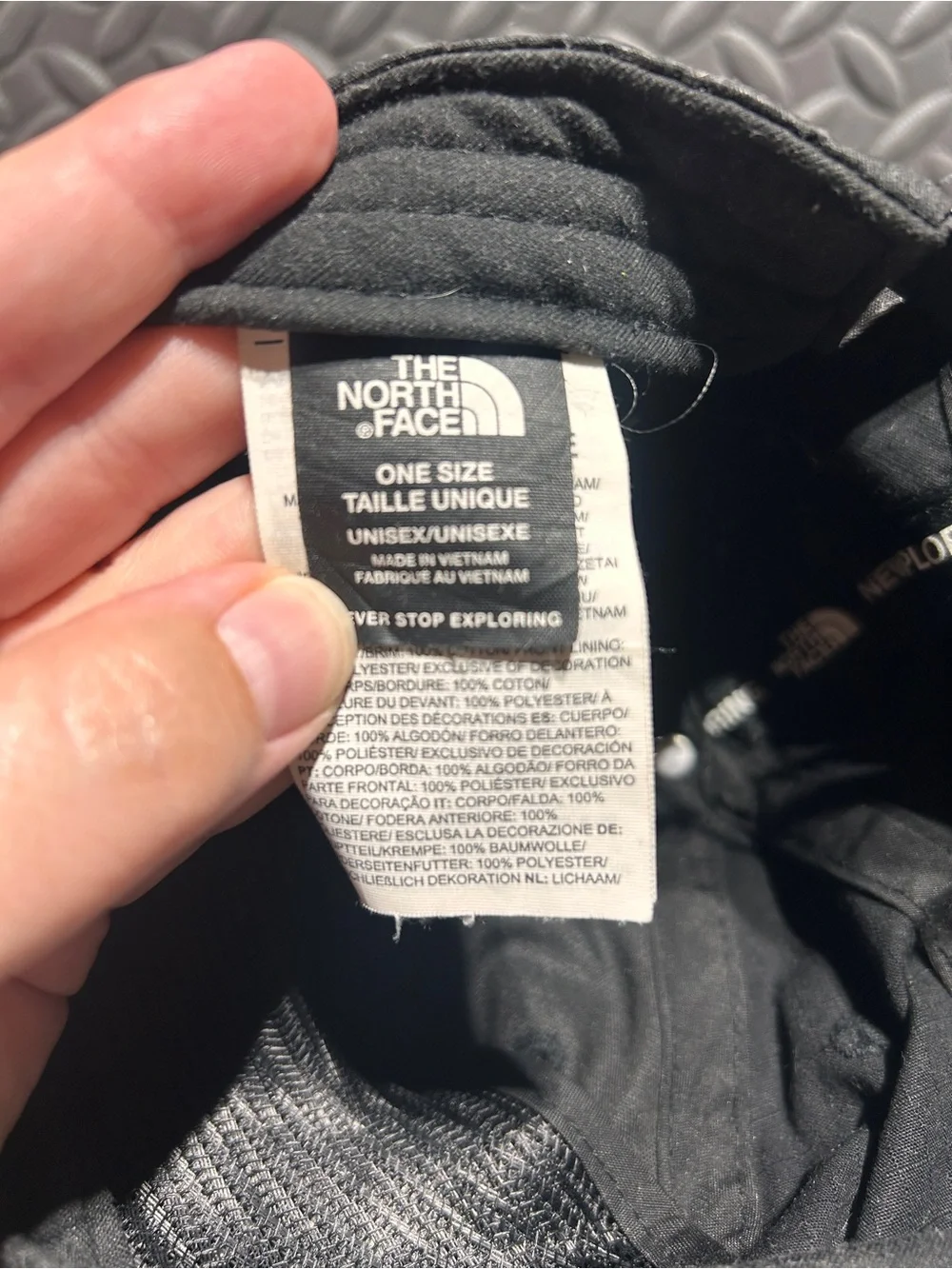The North Face Black Cap with Multicolor Square Logo